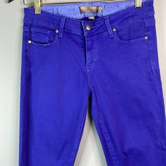 PAIGE Roxbury Purple Skinny Ankle Jeans Blue Pop of Colour Stretch USA Retro 29 - Picture 3 of 12